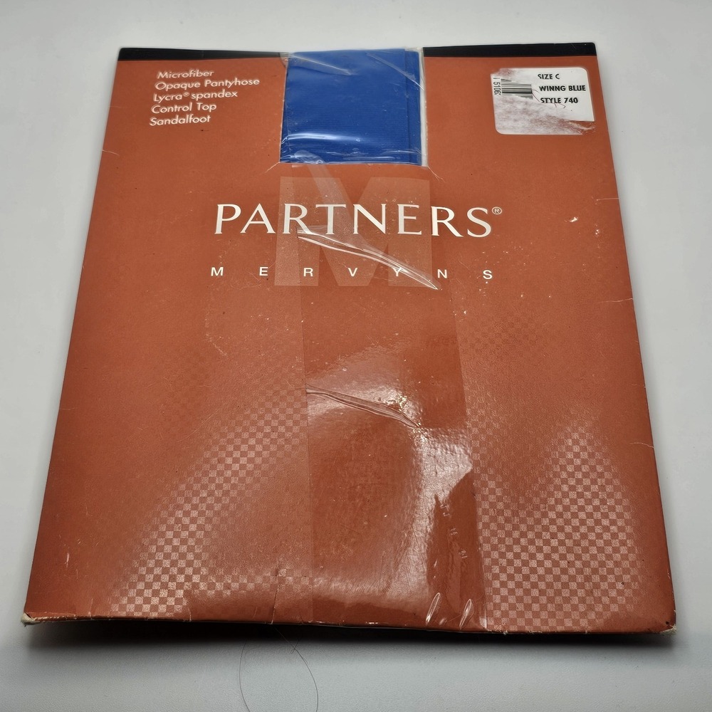 Vintage Mervyn's Partners Pantyhose Size C Control Top Winnig Blue Women's